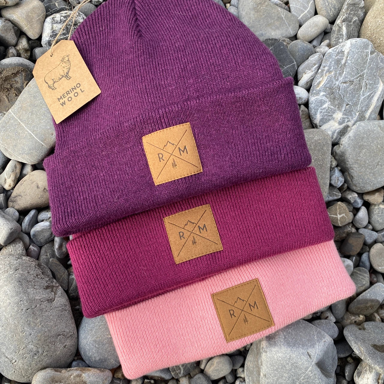 Merino Mütze brombeere