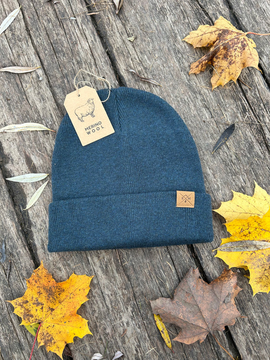 Merino Mütze petrol