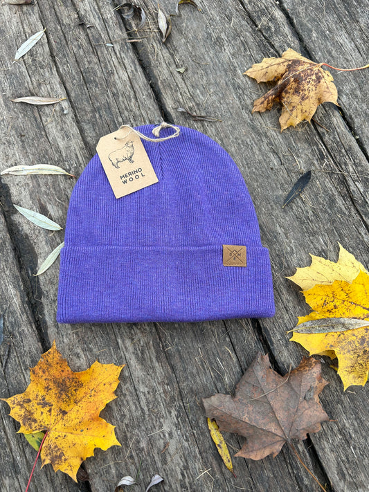 Merino Mütze regenbogenlila