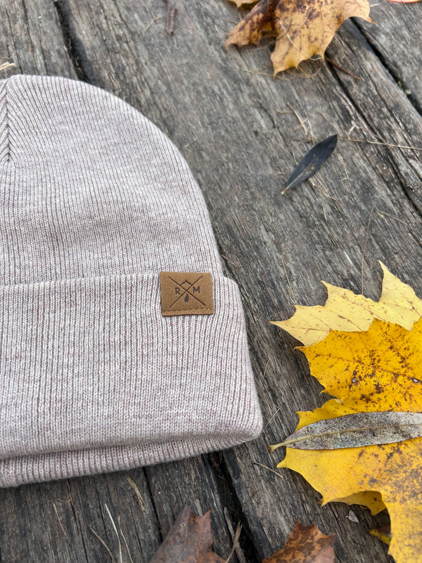 Merino Mütze beige meliert