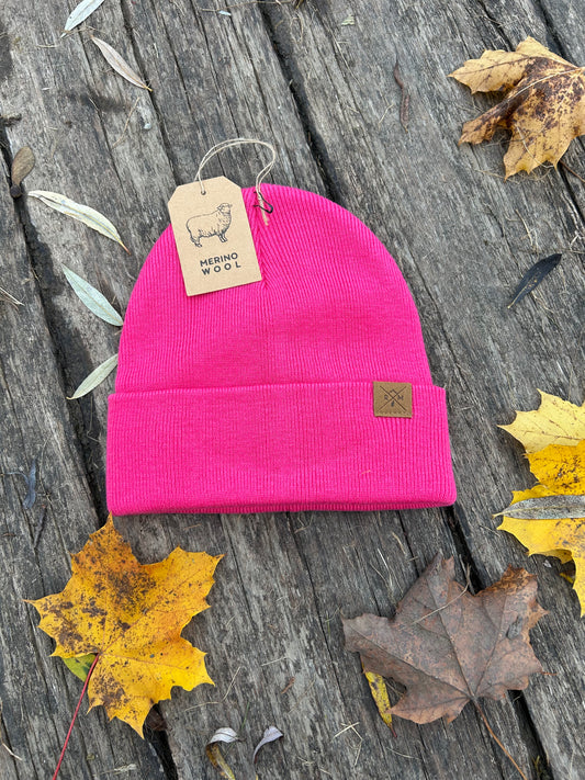 Merino Mütze pink